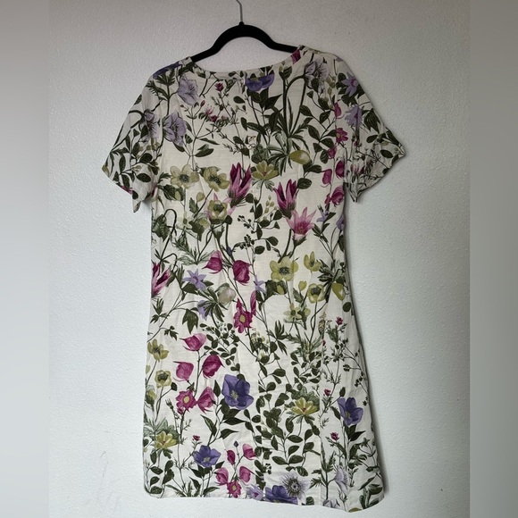 Thought Braintree Dress White Floral Flowers Organic Cotton size M - Picture 3 of 6